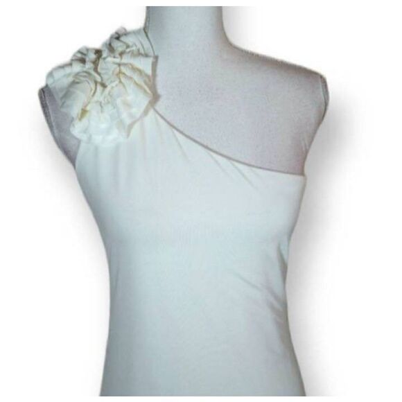 FOREVER 21 WHITE/CREAM OFF-THE-SHOULDER DRESS SZ.L EUC. - Picture 3 of 8